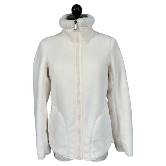 Weatherproof Reversible Plush Fleece Jacket Cream Full Zip Size Small - Picture 1 of 13